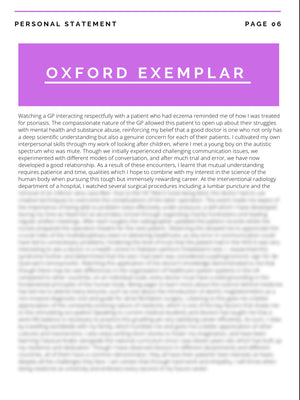 personal statement oxbridge structure